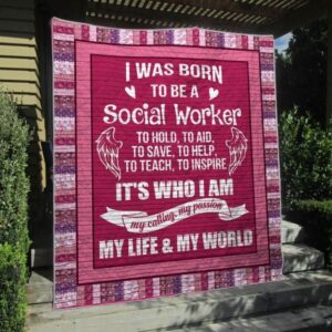 Born To Be A Social Worker Quilt Blanket Vq06  Quilt